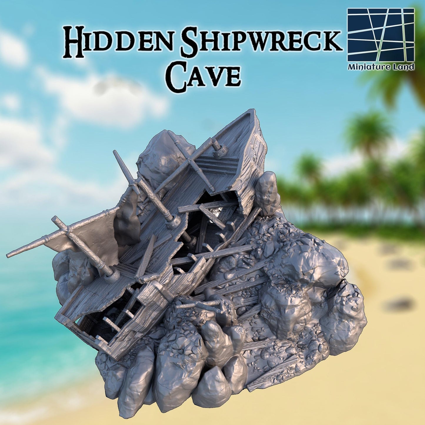 Shipwreck Burrow - Tabletop Terrain - 28 MM, Tabletop 3D Printed Terrain by MiniatureLand, Perfect for Wargaming and RPGs