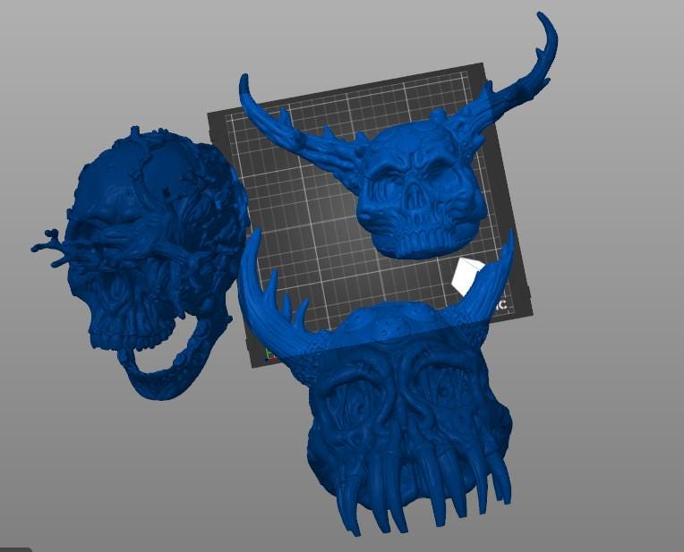 Grimdark Future Terrain, Decay Giant Skull, Tainted Windmill Wargame Miniature - Skull with tree
