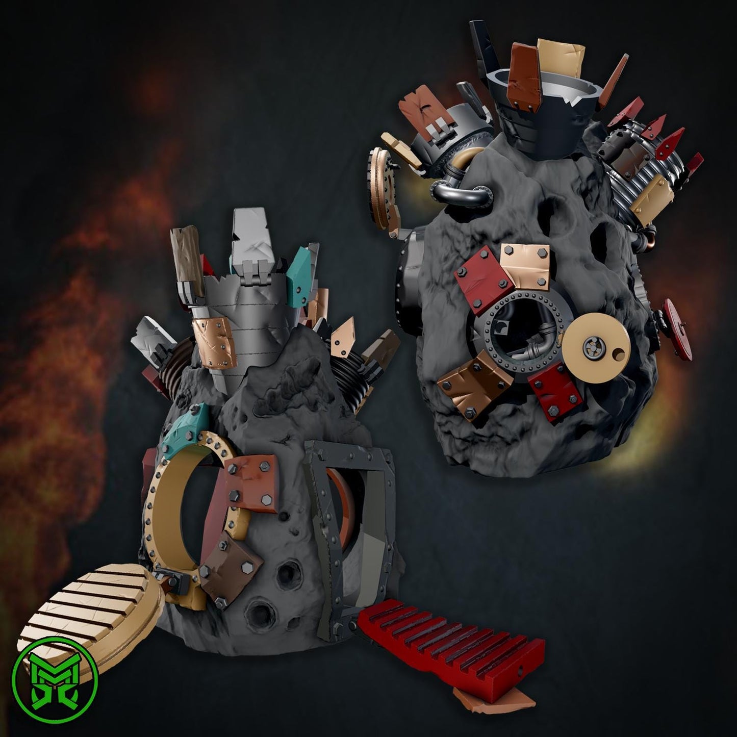 Rokky Drop Pods, Space-Faring Orkish Menace Sculpted by Mekka Miniatures, Grimdark Compatible, Scaled for Miniature Wargames