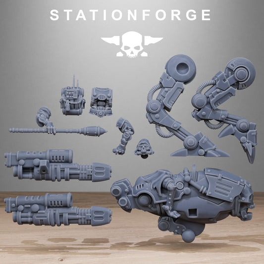 Scavenger Shadow Walkers, Space Techno-bots, modular Sci-Fi warriors by STATIONFORGE, Sci-Fi Wargames Cyber-themed Grimdark miniatures