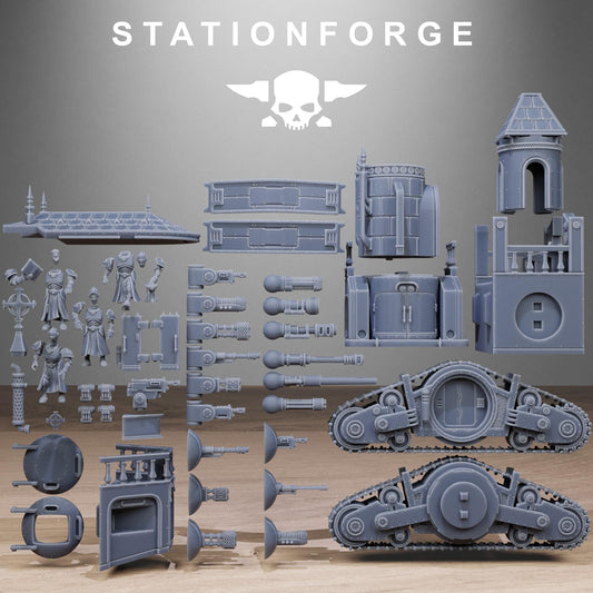 Vodalites Heavy Tank Modular Set Miniatures by STATIONFORGE, Imperial Inquisition Heavy Tank
