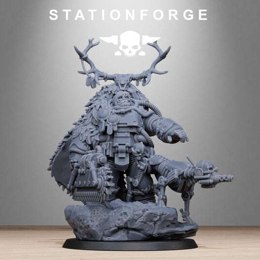Techno Savage Druid, Chaos Worshipper Sci-Fi Wargames Miniatures by STATIONFORGE, Corrupted Imperial Guard