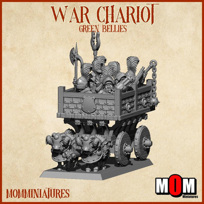 Halfling War Chariot, Green Bellies, Halfling Shire Defense Force by MoM Miniatures, perfect for Fantasy Wargames