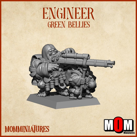 Halfling Engineer 2, Green Bellies, Halfling Shire Defense Force by MoM Miniatures, perfect for Fantasy Wargames and Tabletop RPGs