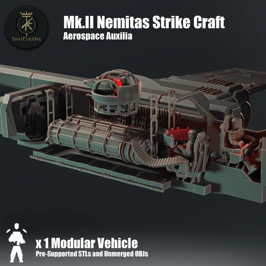 Mk.II Nemitas Strike Craft, Modular Sci-Fi Vehicle by ThatEvilOne, Sci-fi Wargames Proxy, Imperial Flyer