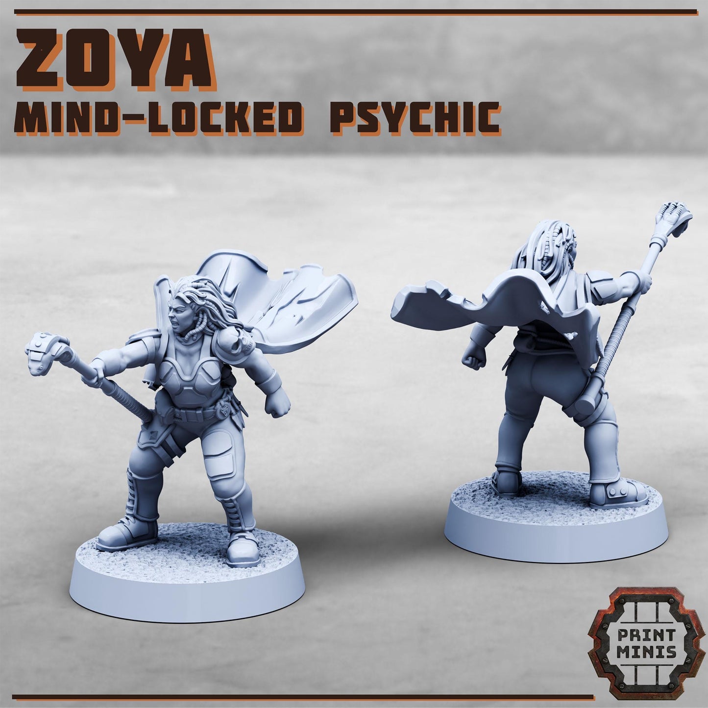 Zoya, Mind-locked Psychic + Gelidron robots, Sci-Fi Space Mercenaries