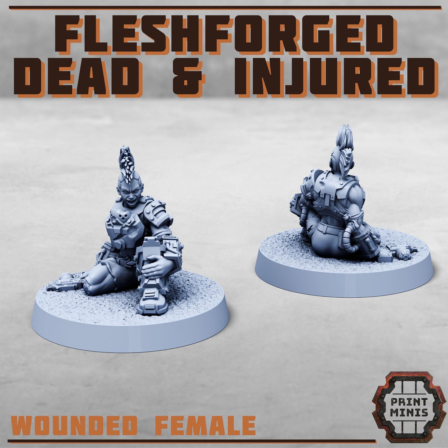 Fleshforged Dead + Injured Kit - Sci-Fi Grimdark City Skirmish Warfare Mercenaries