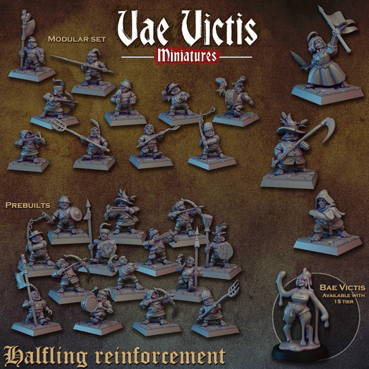 Modular Halfling Reinforcement, Bits and Weapon Conversions Fantasy by Vae Victis, perfect for Fantasy Wargames and Tabletop RPGs