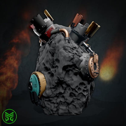 Rokky Drop Pods, Space-Faring Orkish Menace Sculpted by Mekka Miniatures, Grimdark Compatible, Scaled for Miniature Wargames