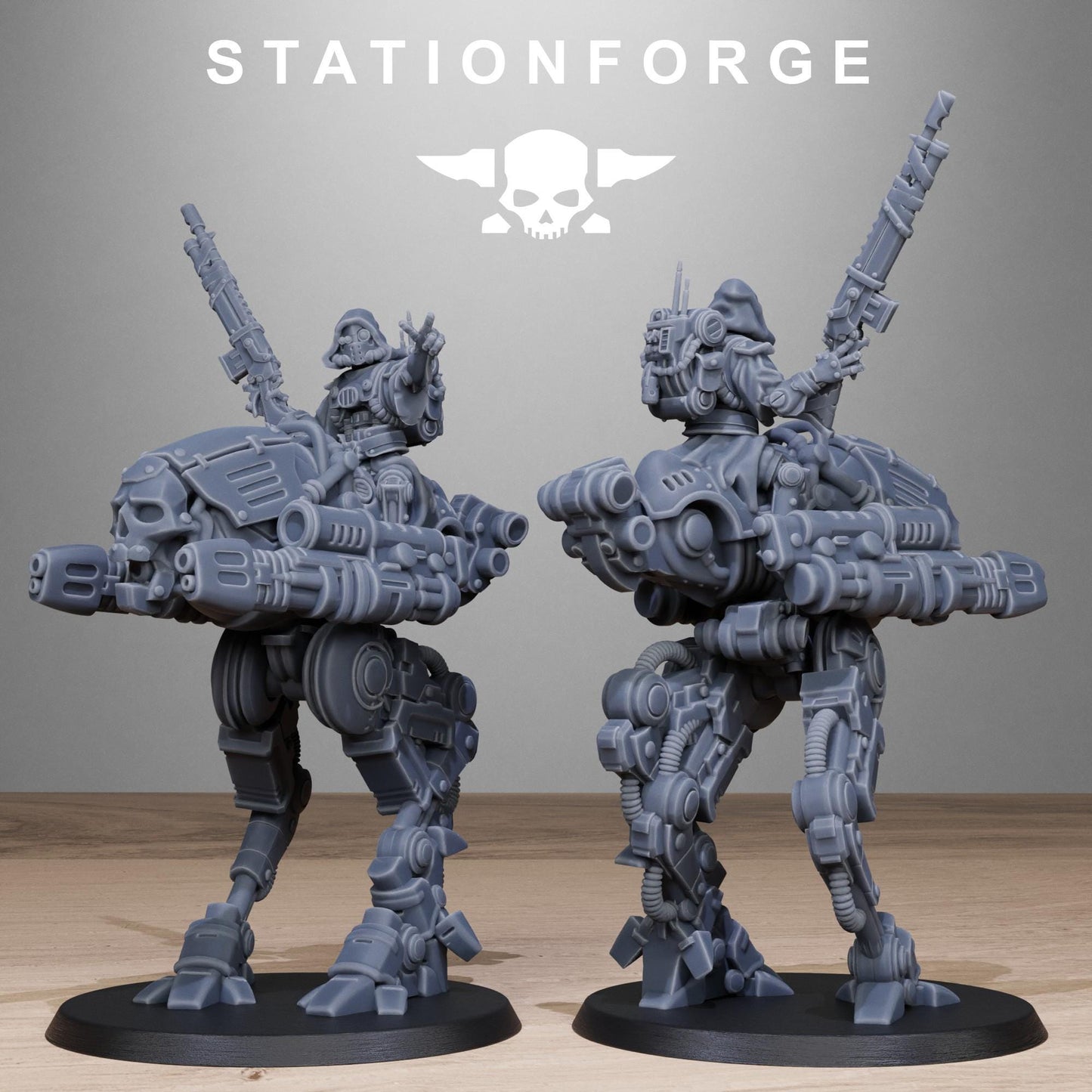 Scavenger Shadow Walkers, Space Techno-bots, modular Sci-Fi warriors by STATIONFORGE, Sci-Fi Wargames Cyber-themed Grimdark miniatures