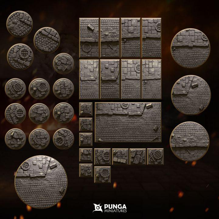 Set of Bases by Punga Miniatures - Wargame Scale 3D Printed Miniature