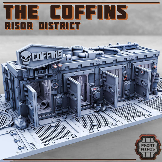 The Coffins - Risor District Appartments - Sci-Fi City Skirmish Wargaming Terrain by Print Minis
