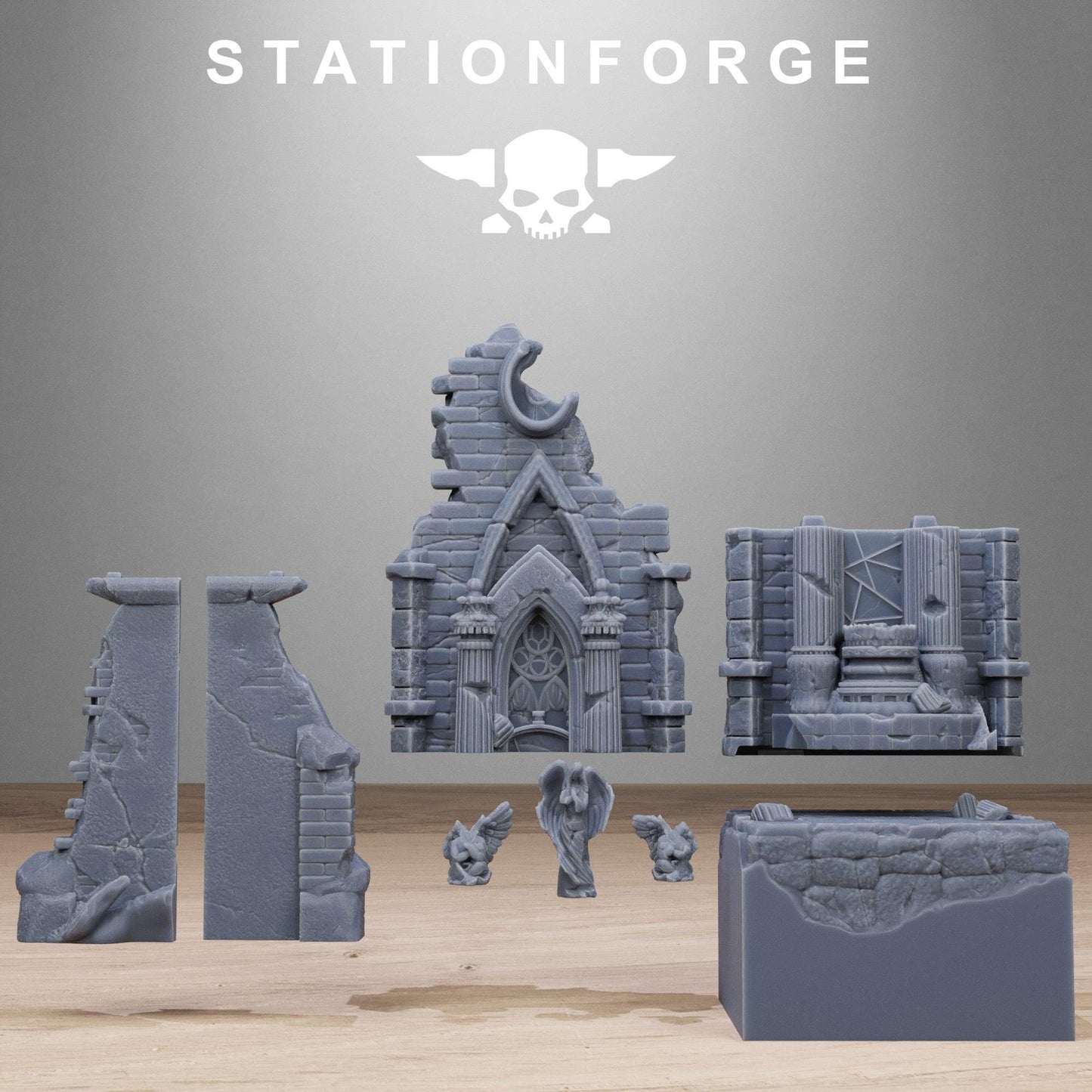 Church Diorama Stands, Sci-Fi Grimdark Terrain by STATIONFORGE