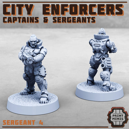 Captains & Sergeants, Modular Sci-Fi Miniatures by Print Minis, Grimdark Wargames Proxy