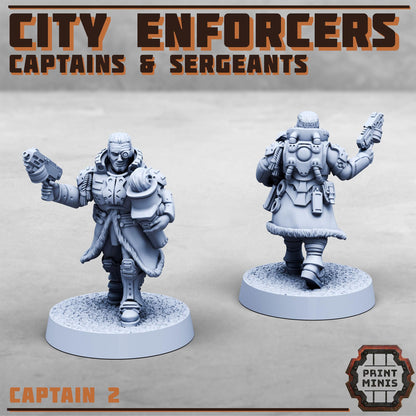 Captains & Sergeants, Modular Sci-Fi Miniatures by Print Minis, Grimdark Wargames Proxy