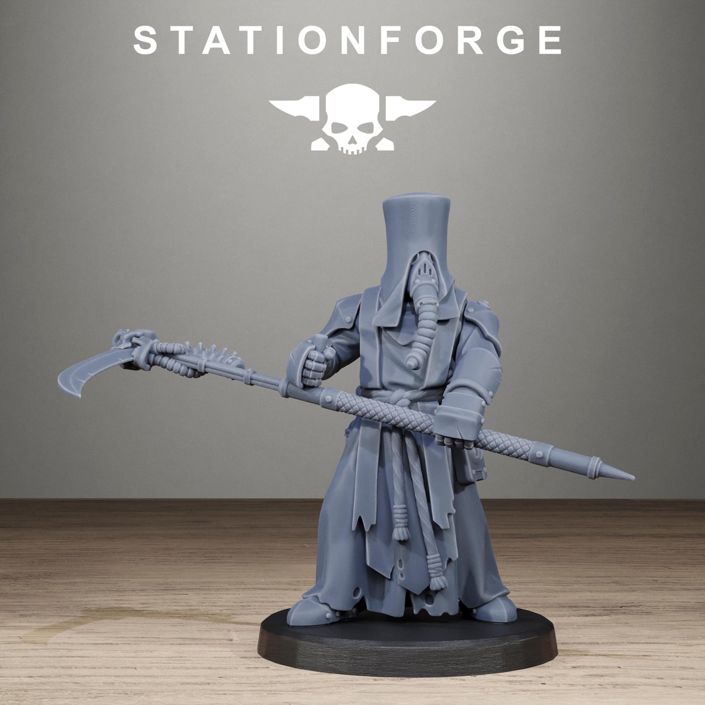 Scavenger Blade Preachers, Modular Sci-Fi Techno-Bot Miniatures by STATIONFORGE, Grimdark Wargames Proxy