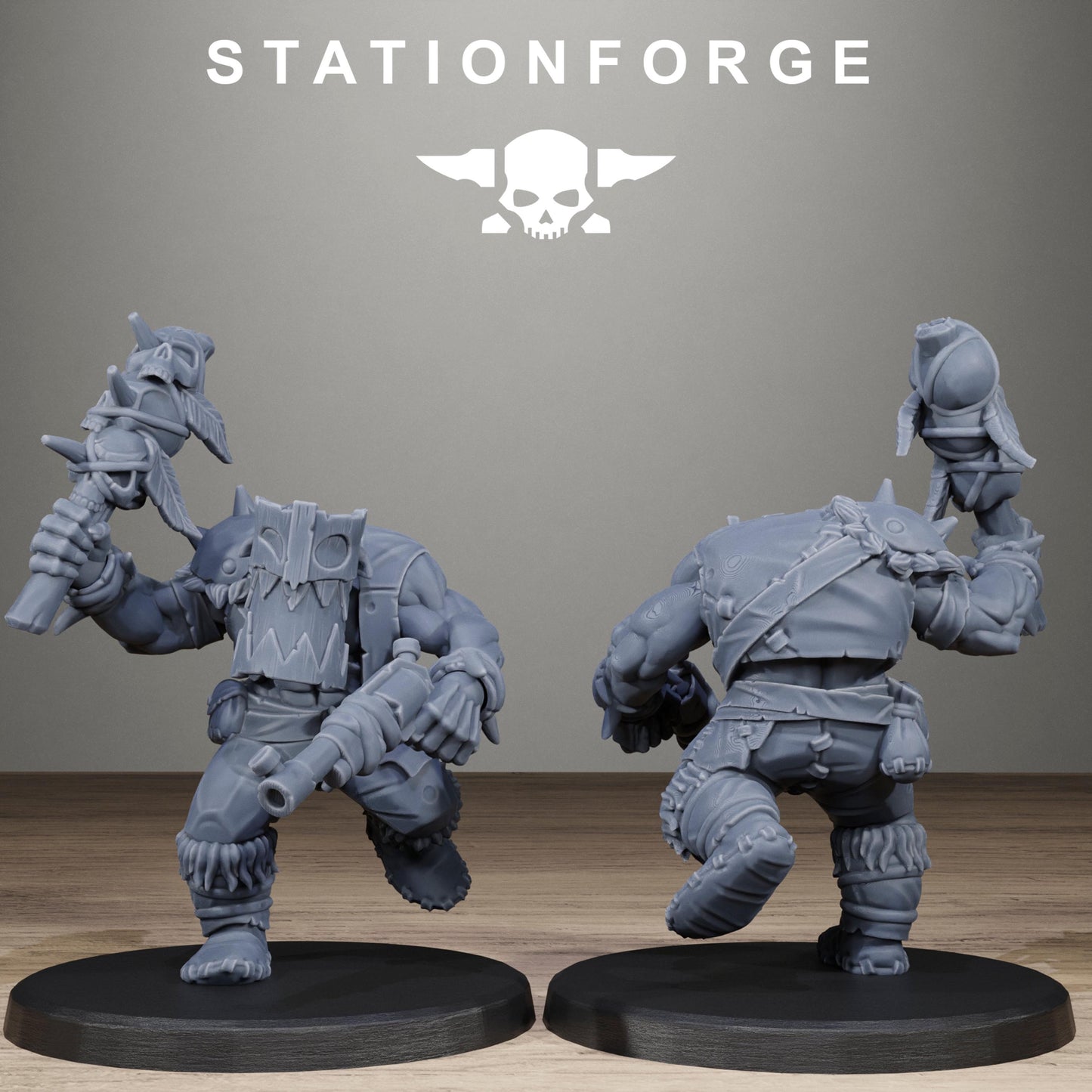 Orkaz Wild Squad, Space-Faring Orkish Menace Sculpted by STATIONFORGE for Wargames set in the Grimdark Future