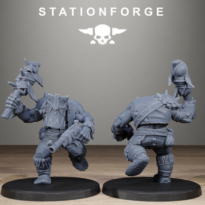 Orkaz Wild Squad, Space-Faring Orkish Menace Sculpted by STATIONFORGE for Wargames set in the Grimdark Future