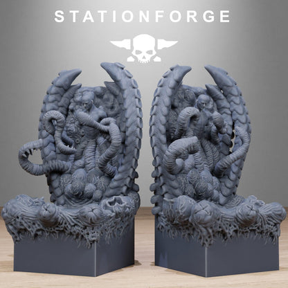 Xenarid Diorama Stands, Sci-Fi Bug Alien Miniatures by STATIONFORGE, Grimdark Wargames Proxy