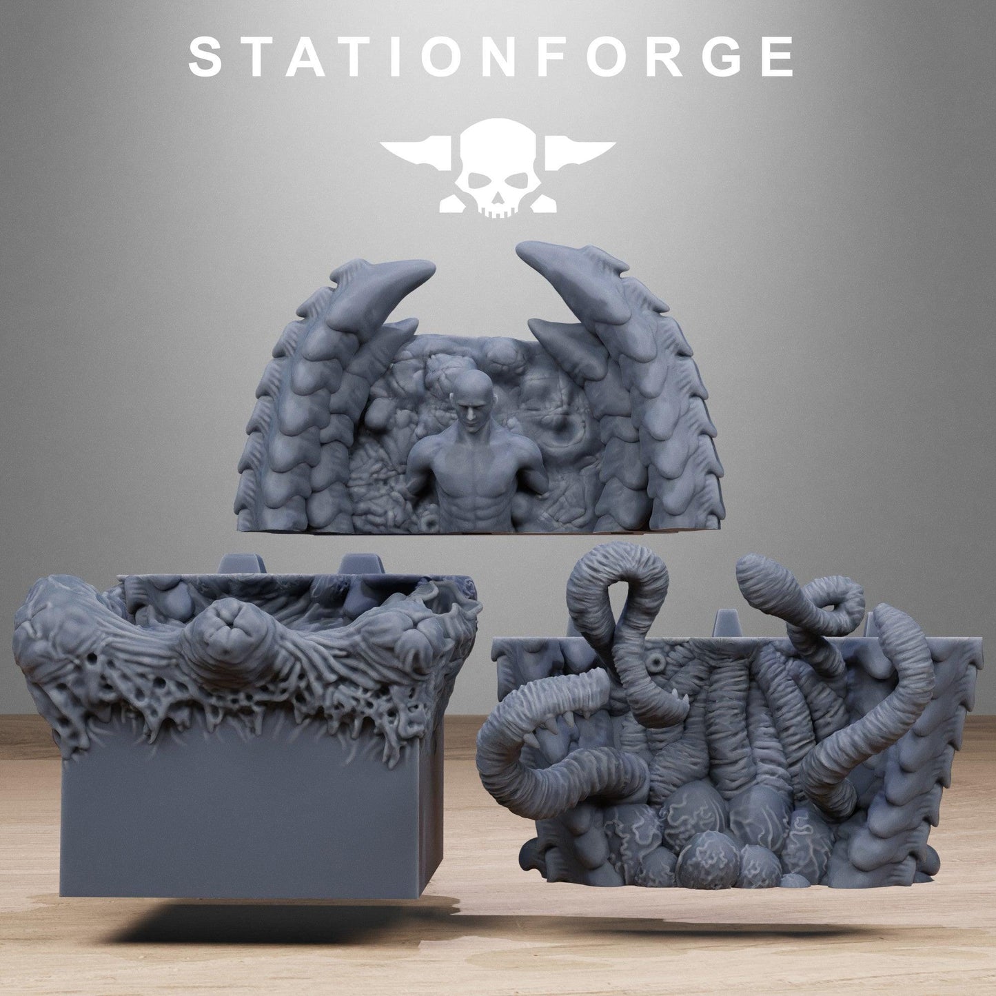Xenarid Diorama Stands, Sci-Fi Bug Alien Miniatures by STATIONFORGE, Grimdark Wargames Proxy
