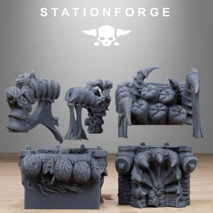 Xenarid Diorama Stands, Sci-Fi Bug Alien Miniatures by STATIONFORGE, Grimdark Wargames Proxy