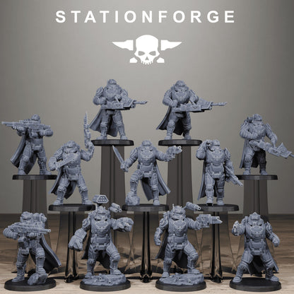 Vaskar Heavy Squad, Modular Sci-Fi Marine warriors by STATIONFORGE, Grimdark Wargames Proxy