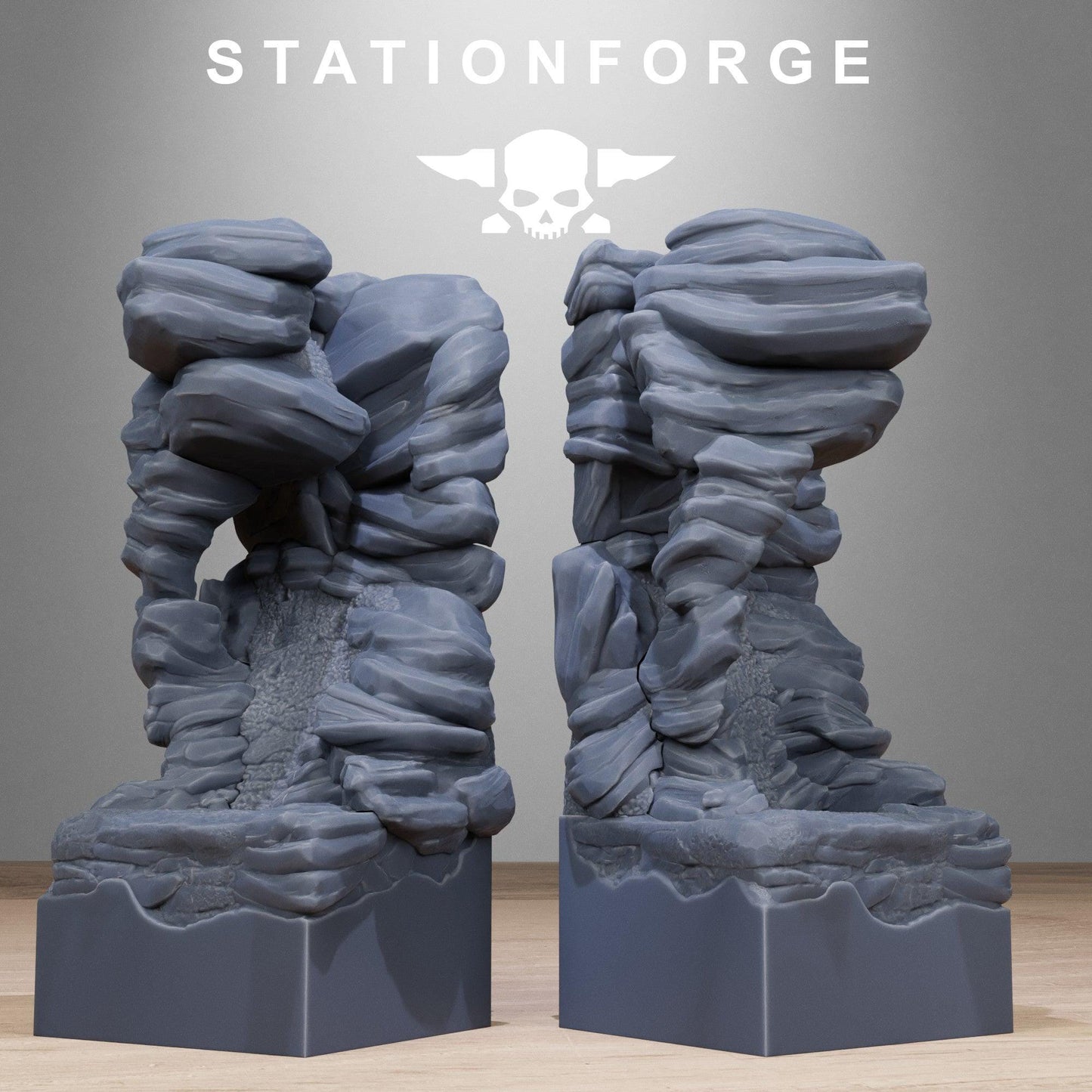 Rocks Diorama Stands, Sci-Fi Grimdark Terrain by STATIONFORGE