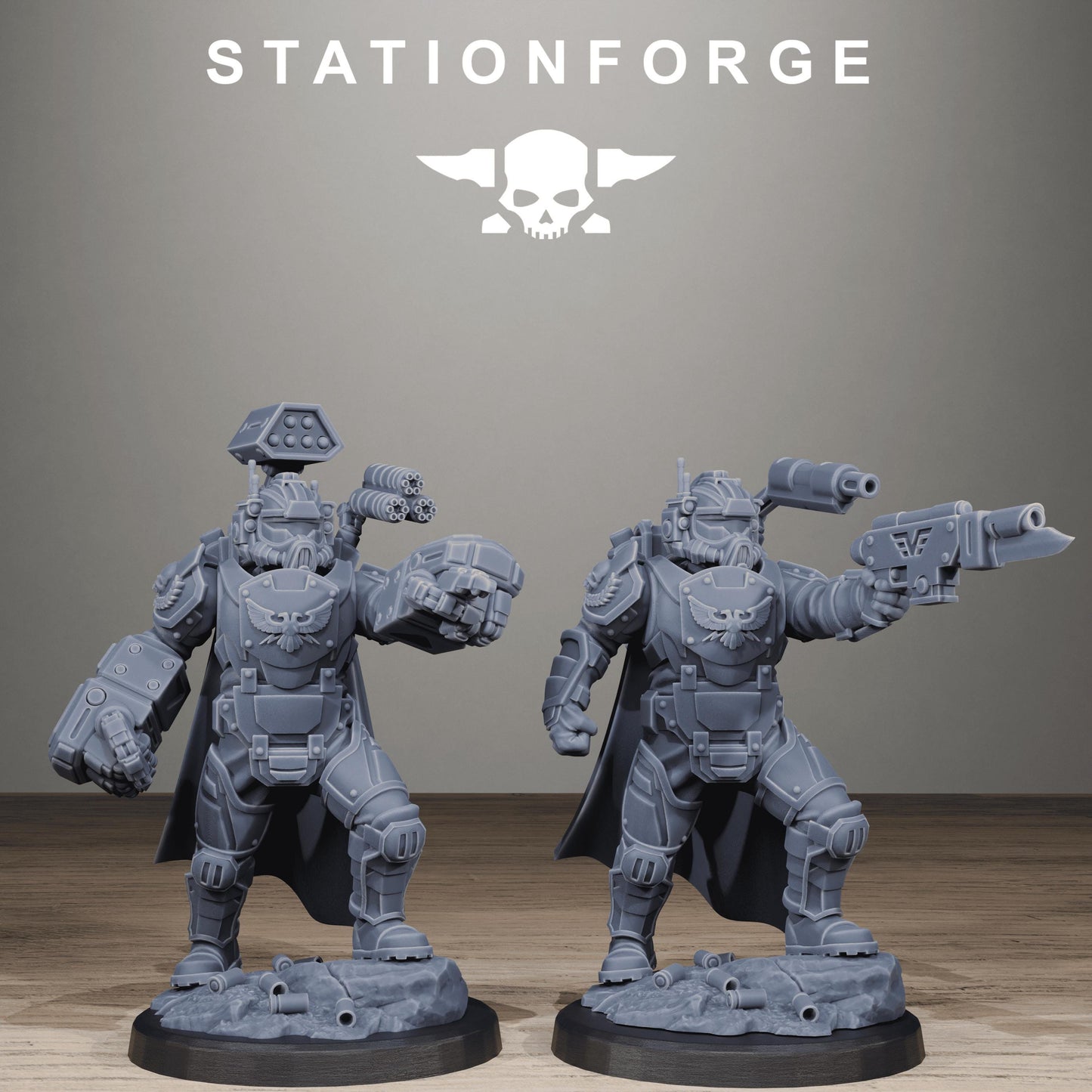 Vaskar Heavy Squad, Modular Sci-Fi Marine warriors by STATIONFORGE, Grimdark Wargames Proxy