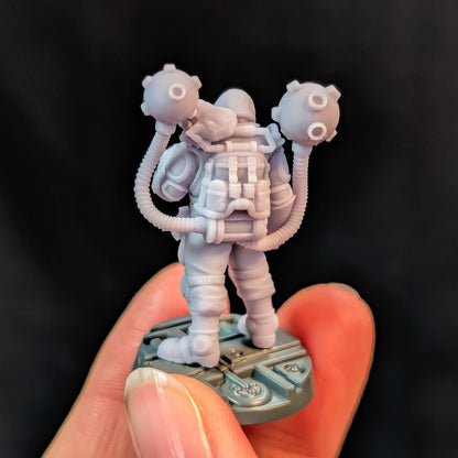 Stratos Guild + Aerlings x2, Sci-Fi Grimdark Civilians by Print Minis, Hive City Skirmish