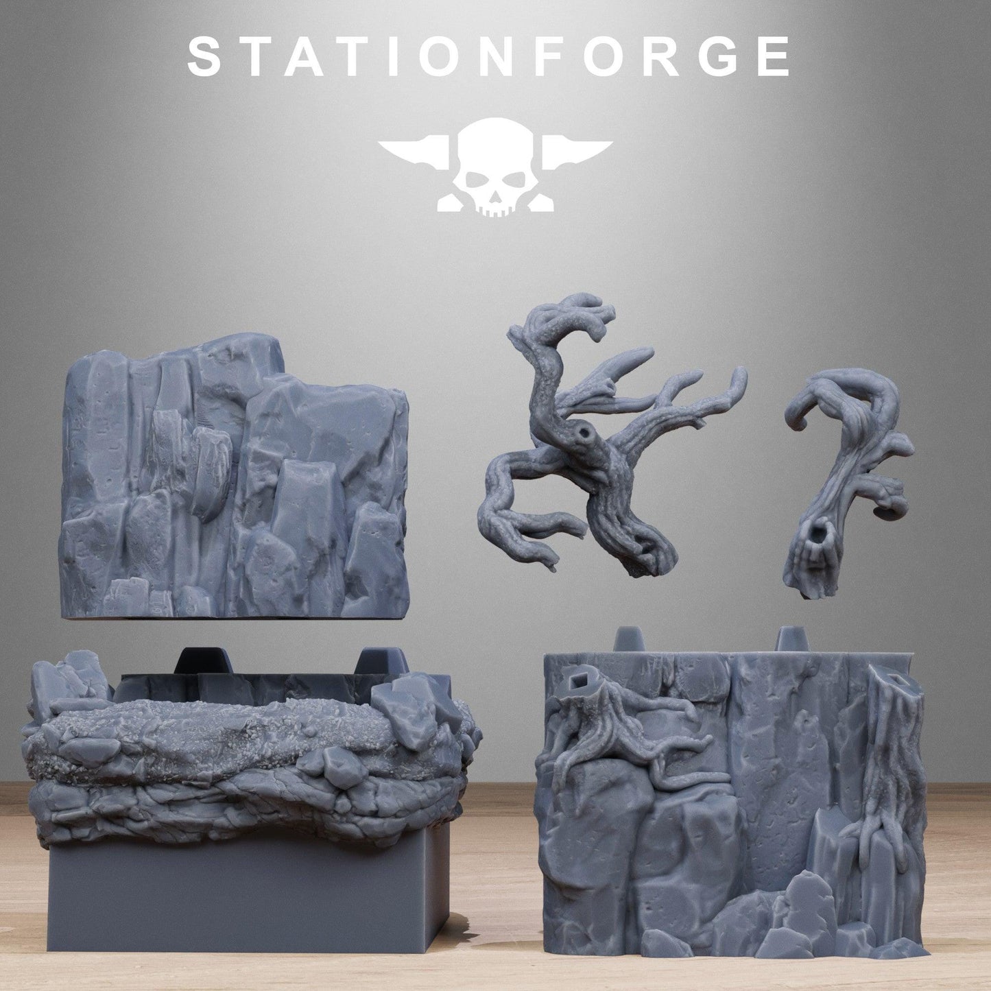 Rocks Diorama Stands, Sci-Fi Grimdark Terrain by STATIONFORGE