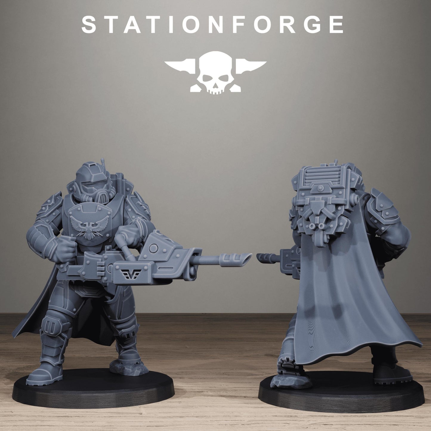 Vaskar Heavy Squad, Modular Sci-Fi Marine warriors by STATIONFORGE, Grimdark Wargames Proxy
