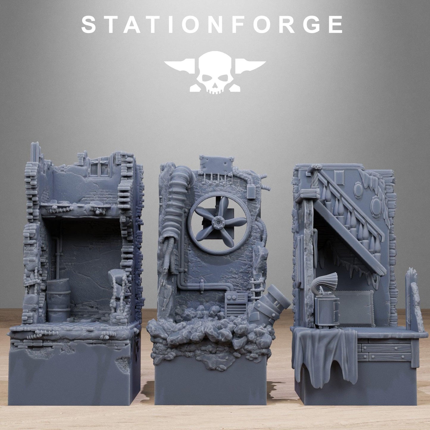 Wasteland Diorama Stands, Sci-Fi Grimdark Terrain by STATIONFORGE