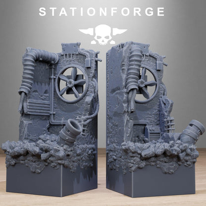 Wasteland Diorama Stands, Sci-Fi Grimdark Terrain by STATIONFORGE