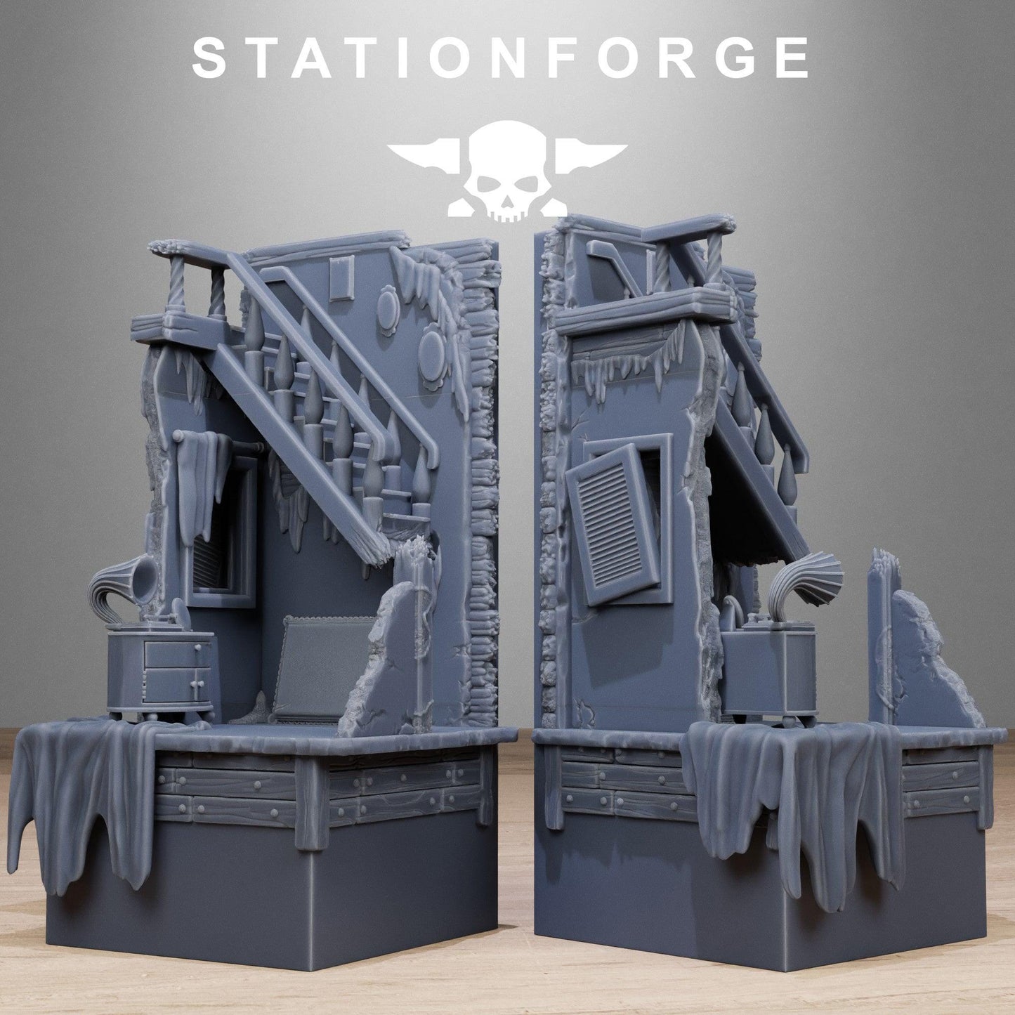 Wasteland Diorama Stands, Sci-Fi Grimdark Terrain by STATIONFORGE
