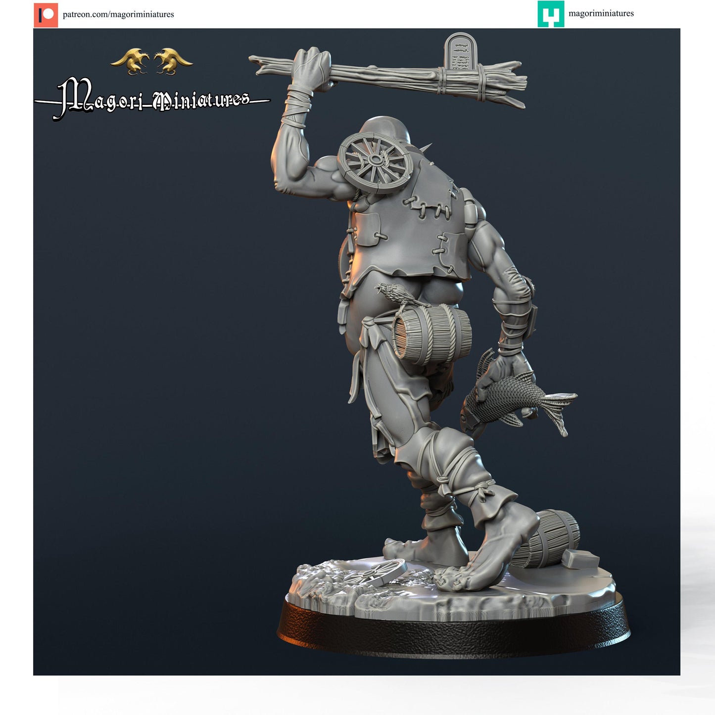 Grimdark Giant, Modular Sci-Fi Miniatures by Magori, Grimdark Wargames Proxy