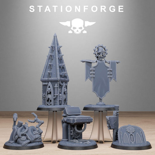 Scavenger Objective Marker, Modular Sci-Fi Techno-Bot Miniatures by STATIONFORGE, Grimdark Wargames Proxy