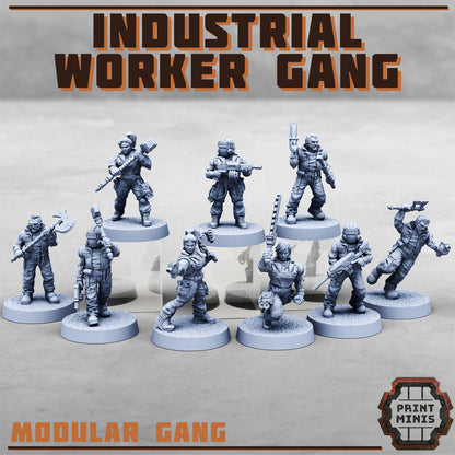 Industrial Worker Gang, Sci-Fi Grimdark Civilians by STATIONFORGE, Hive City Skirmish
