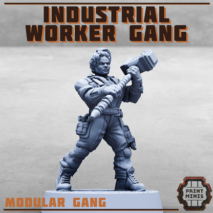 Industrial Worker Gang, Sci-Fi Grimdark Civilians by STATIONFORGE, Hive City Skirmish