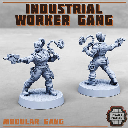 Industrial Worker Gang, Sci-Fi Grimdark Civilians by STATIONFORGE, Hive City Skirmish