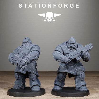 Grimguard Skull Wardens, Modular Sci-Fi Imperial Infantry by STATIONFORGE, Grimdark Wargames Proxy