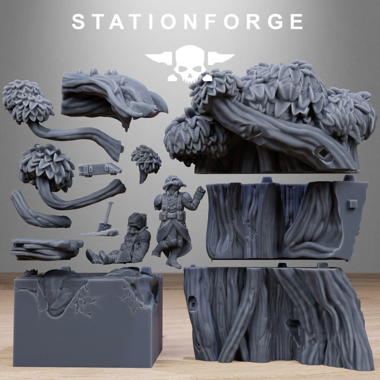 Forest Diorama Stands, Sci-Fi Grimdark Terrain by STATIONFORGE