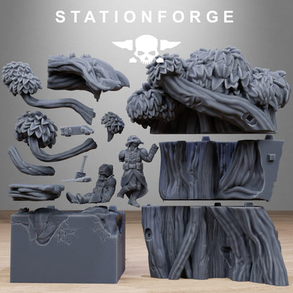 Forest Diorama Stands, Sci-Fi Grimdark Terrain by STATIONFORGE