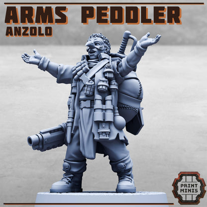 Arms Peddler, Sci-Fi Grimdark Civilians by Print Minis, Hive City Skirmish