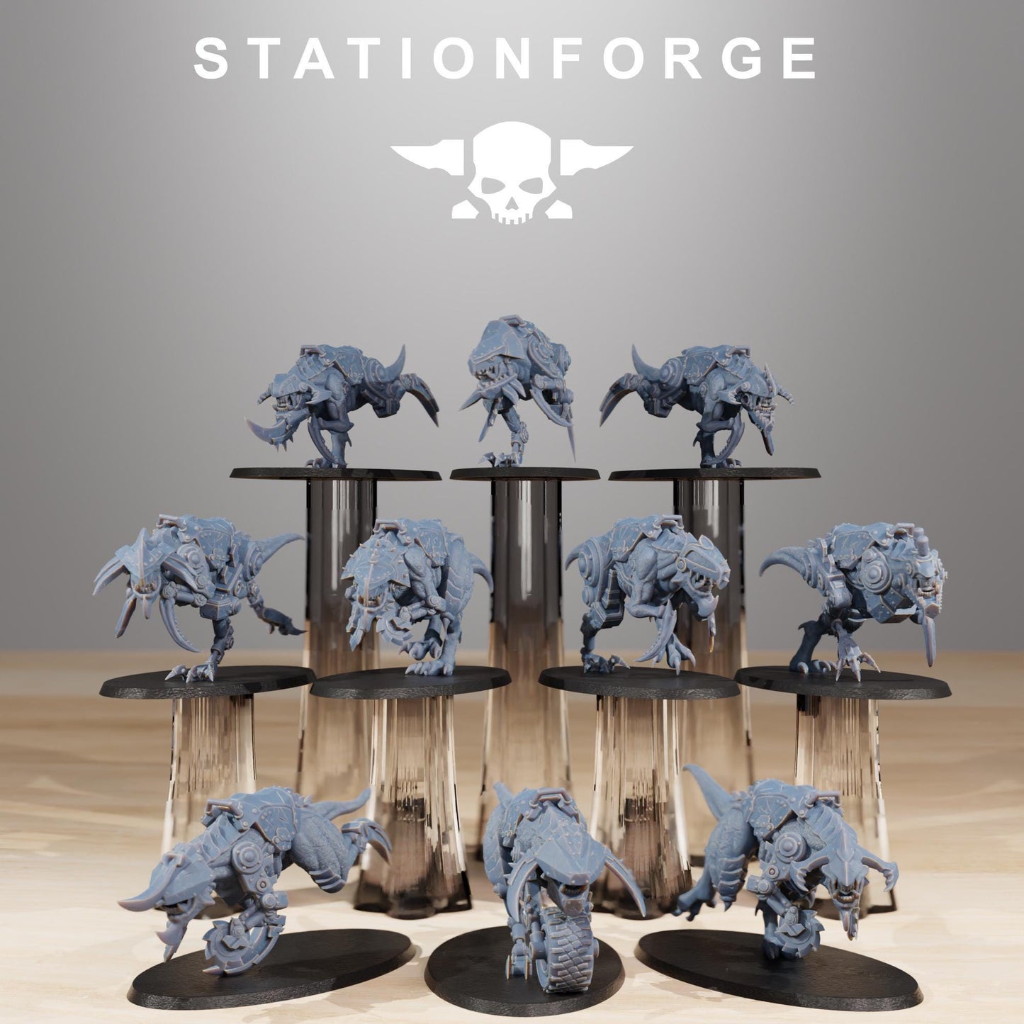 Orkaz Beast Riders, Space-Faring Orkish Menace Sculpted by STATIONFORGE, Grimdark Compatible, Sci-Fi Wargame Scale