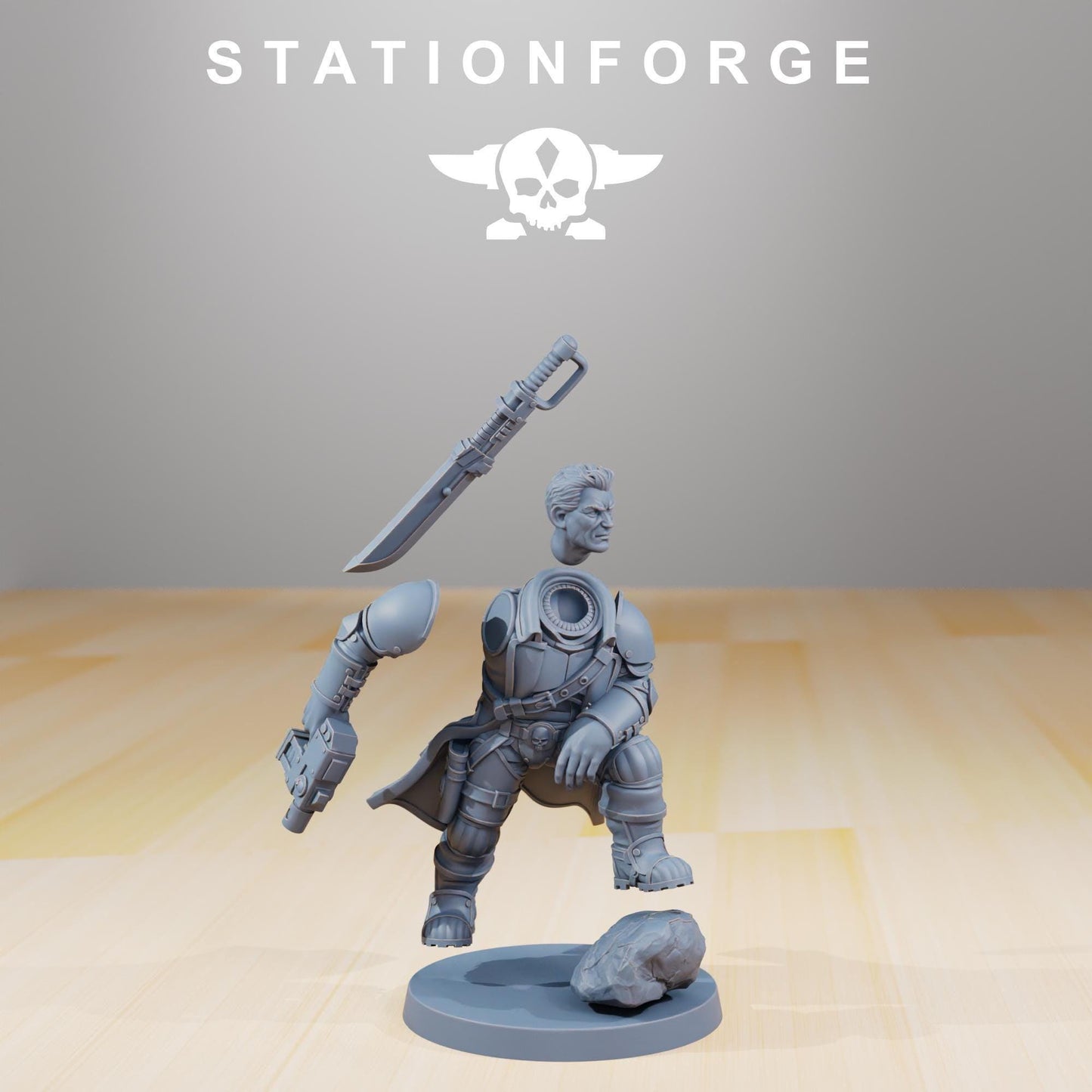 Vaskar Colonel Mikhail, Death Korps Proxy, Sci-Fi Wargames Miniatures by STATIONFORGE