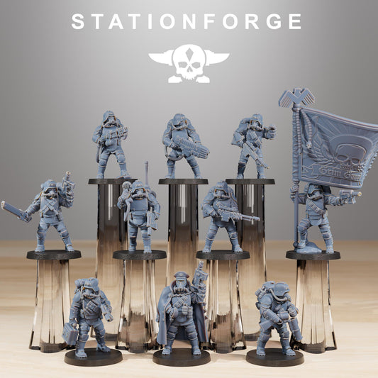 GrimGuard Ironclads, Death Korps Proxy, Sci-Fi Wargames Miniatures by STATIONFORGE