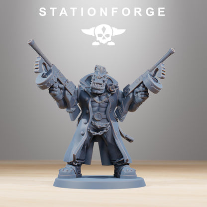 Orkaz Mobsta, Space-Faring Orkish Menace Sculpted by STATIONFORGE, Grimdark Compatible, Sci-Fi Wargame Scale