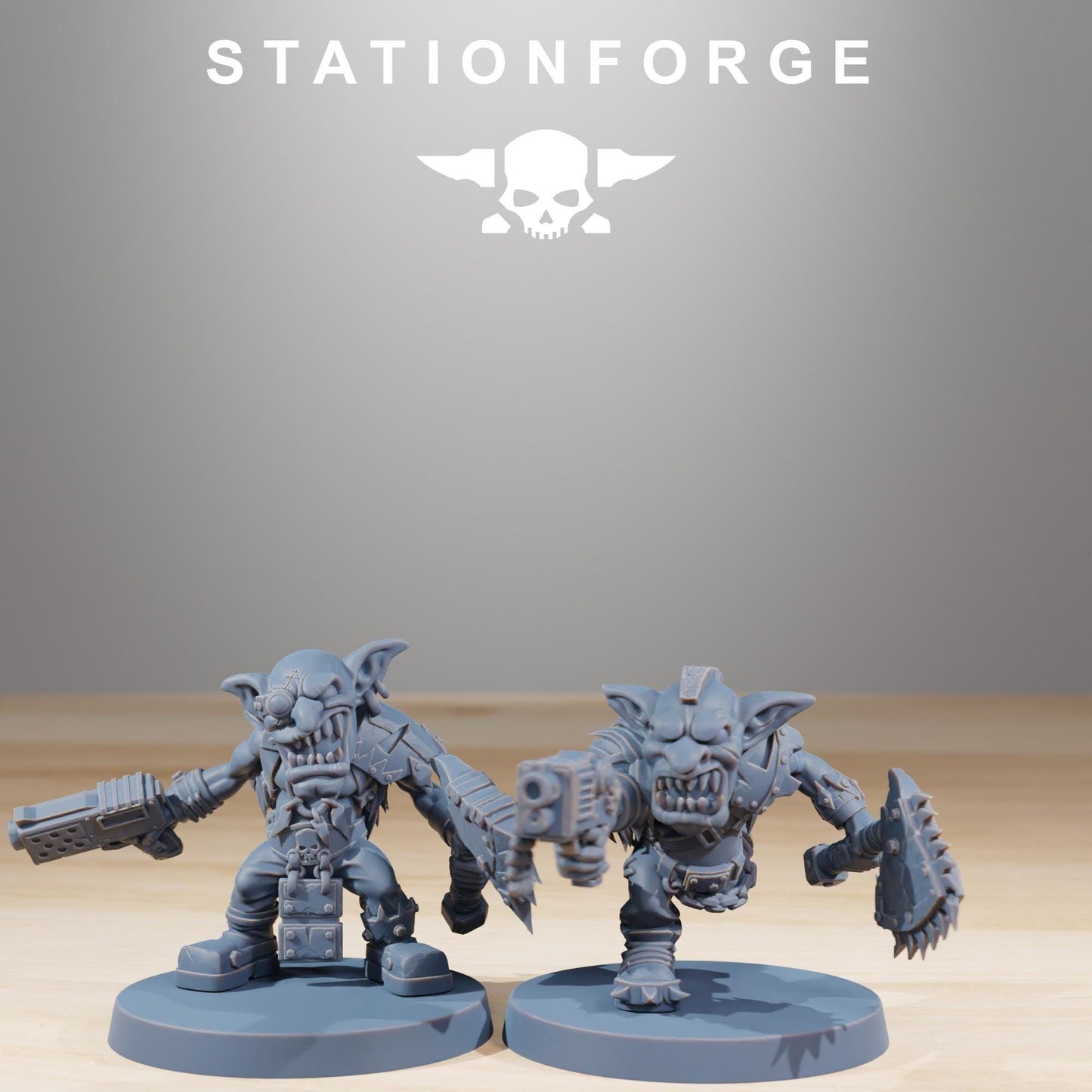 Gobs Berserkers, Space-Faring Orkish Menace Sculpted by STATIONFORGE, Grimdark Compatible, Sci-Fi Wargame Scale