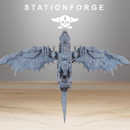 Orkaz Dragon Bomba, Space-Faring Orkish Menace Sculpted by STATIONFORGE, Grimdark Compatible, Sci-Fi Wargame Scale