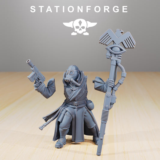 GrimGuard The Curator, Imperial Heroic Agents Sculpted by STATIONFORGE for Wargames set in the Grimdark Future